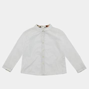 Pre Owned Burberry Children White Cotton Shirt 8 Yrs