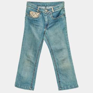 Pre Owned Burberry London Kids Blue Denim Kirat Jeans 6 Yrs