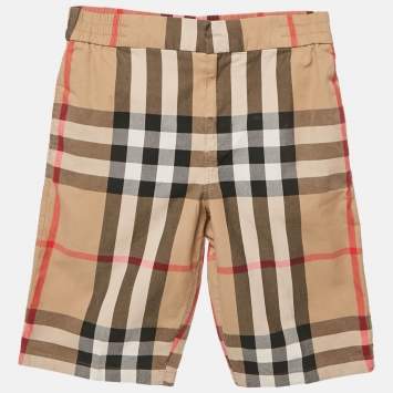 Pre Owned Burberry Kids Beige Herbie Checks Cotton Shorts 14Yrs