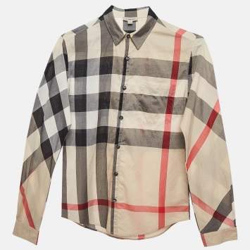 Pre Owned Burberry Multicolor Plaid Button Front Shirt 14 Yrs
