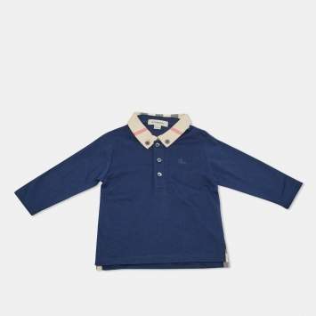 Pre Owned Burberry Children Blue Jersey T-Shirt 12M