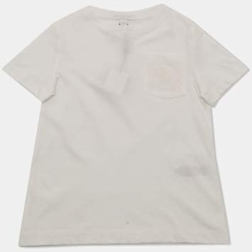 Pre Owned Burberry Children White Logo Embroidered Jersey T-Shirt 5 Yrs
