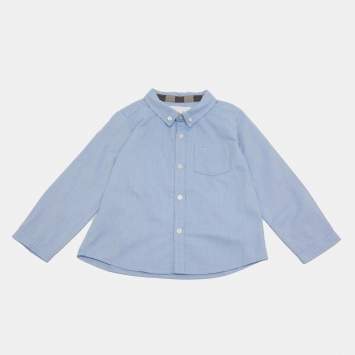 Pre Owned Burberry Children Blue Cotton Long Sleeve Shirt 2Y