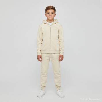 Pre Owned Burberry Kids Beige Cotton Knit Hoodie and Sweatpants Set 12 Yrs 