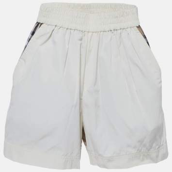 Pre Owned Burberry Kids Beige Vintage Checks Cotton Blend Shorts 6Yrs
