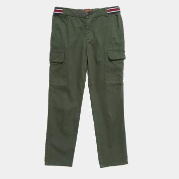 Pre Owned CH Carolina Herrera Kids Green Cotton Cargo Pants 8 Yrs