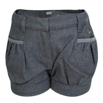 Pre Owned Chloe Grey Textured Cotton Shorts 18 Months