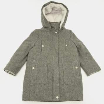 مملوكة مسبقًا Chloé Kids Grey Wool Hooded Coat 6 Yrs 