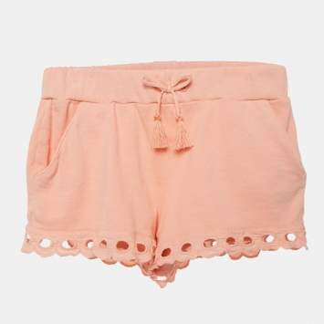مملوكة مسبقًا Chloe Kids Orange Lace Inserts Cotton Shorts 6Yrs 