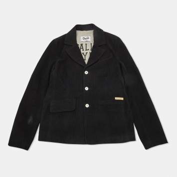 Pre Owned D&G Junior Black Corduroy Button Front Blazer Size 12 Yrs  