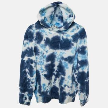 مملوكة مسبقًا سويت شيرت بقلنسوة قطن بربطة عنق زرقاء ديور أطفال مقاس 12 سنة