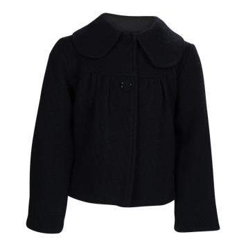 Pre Owned Dior Black Textured Wool Coat 6 Yrs
