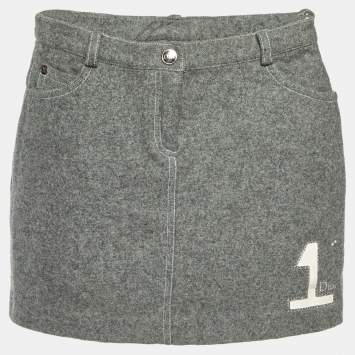 Dior Kids Grey Wool Mini Skirt 6 Yrs