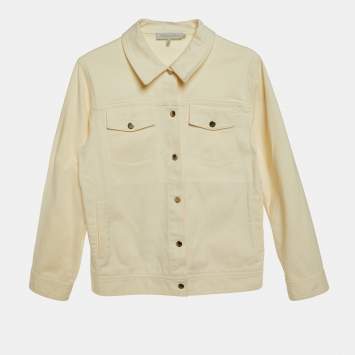 Pre Owned Dior Kids Cream Denim Logo Embroidered Jacket Size 12+ Yrs