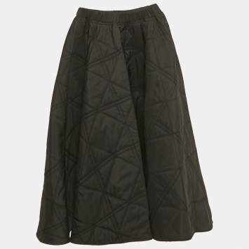 Pre Owned تنورة طويلة مبطنة نايلون أسود ديور 8 سنوات