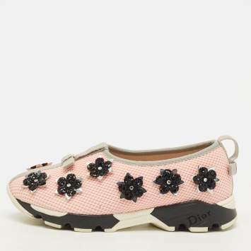 Pre Owned Dior Fusion Size 29  Pink Embellished Mesh Sneakers 