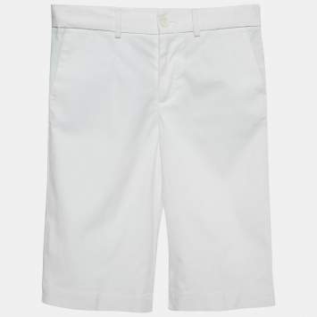 Pre Owned Dolce & Gabbana White Cotton Bermuda Shorts 9-10 Yrs