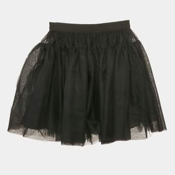 Pre Owned Dolce & Gabbana Kids Black Tulle Gathered Skirt 5 Yrs 