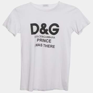 Pre Owned Dolce & Gabbana Kids White Logo Print Jersey T-Shirt 8/9Yrs 