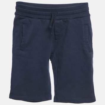 Pre Owned Dolce & Gabbana Kids Navy Blue Cotton Knit Shorts 6 Yrs