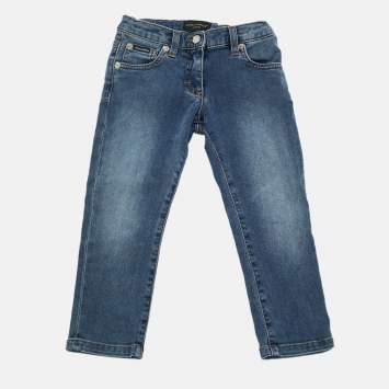 مملوكة مسبقًا Dolce & Gabbana Kids Blue Denim Jeans 12/18M Waist 18"