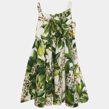 Pre Owned Dolce & Gabbana Kids Multicolor Floral Print Cotton Dress 3 Yrs