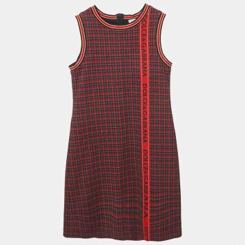 Dolce & Gabbana Navy Blue/Red Plaid Jersey Dress 9/10Yrs