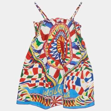 مملوكة مسبقًا Dolce & Gabbana Kids Multicolor Printed Cotton Dress 5Yrs