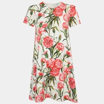 Pre Owned Dolce & Gabbana Kids White Floral Print Cotton Dress 11/12Yrs 