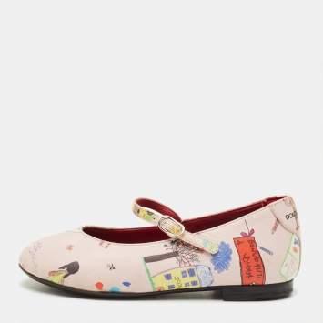 مملوكة مسبقًا شقق باليه جلد براءات اختراع أحمر دولتشي أند غابانا مقاس 23