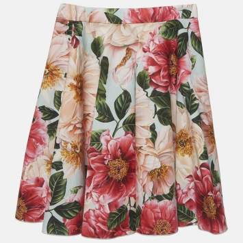 Pre Owned Dolce & Gabbana Pink Floral Printed Cotton Skirt 6 Years