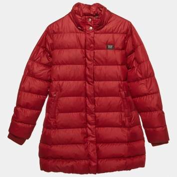 مملوكة مسبقًا Dolce & Gabbana Kids Red Synthetic Quilted Coat 11-12Yrs