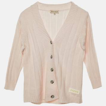 Pre Owned Emilio Pucci Kids Pink Wool Knit Cardigan Size 6 Yrs