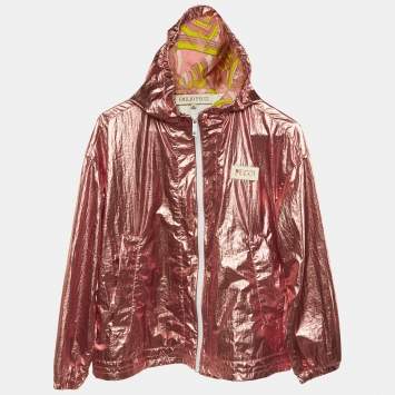 Pre Owned Emilio Pucci Kids Pink Metallic Zip Up Jacket Size 12 Yrs