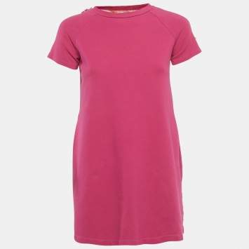 Pre Owned Emilio Pucci Pink Cotton Knit Raglan Sleeves Dress 12Yrs