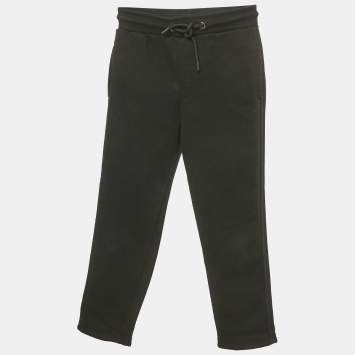 Pre Owned Emporio Armani Kids Black Cotton Knit Jogger Pants 5 Yrs