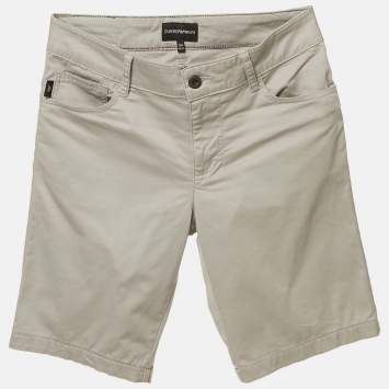 Pre Owned Emporio Armani Grey Cotton Chino Shorts 12 Yrs