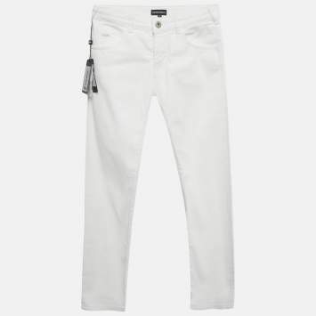 Pre Owned Emporio Armani White Denim Pants 10 Years