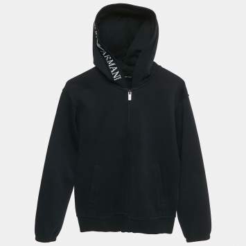 Pre Owned سترة إمبريو أرماني أطفال زرقاء ناي قطنية بسحاب مقاس 10 سنوات