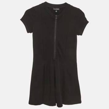 Pre Owned فسـتان قصـير مطـوي جـيرسـي أسـود أرمانــي إمبوريــو للأطفــال 8 ســنوات