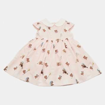 Fendi Kids Pink Teddy Pois Pop Print Cotton Dress Set 6M