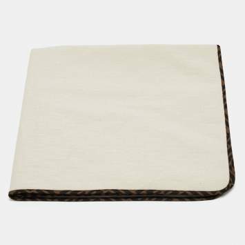 Pre Owned Fendi Kids Beige FF Embossed Cotton Baby Blanket