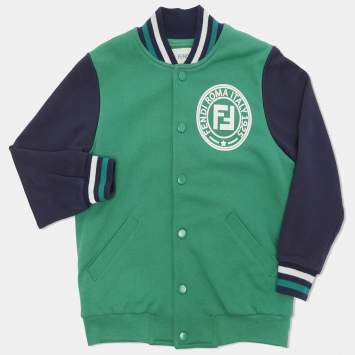 Pre Owned Fendi Kids Green Cotton Varsity Jacket 5Yrs