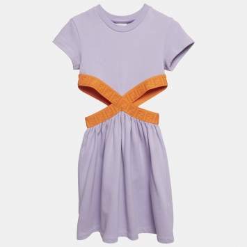 Pre Owned Fendi Kids Lavender Jersey Cut-Out Dress 8Yrs