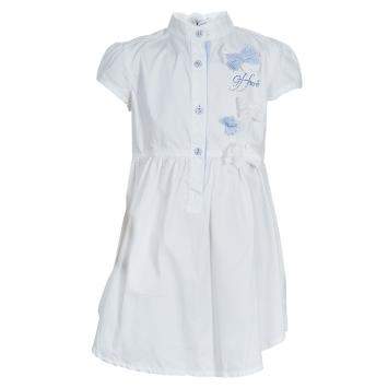 Pre Owned GF Ferre White Swarovski Logo Dress 6 Yrs 