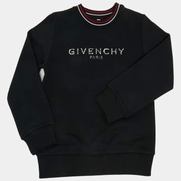 Pre Owned Givenchy Kids Black Side Logo Cotton Sweatpants Set 6Yrs