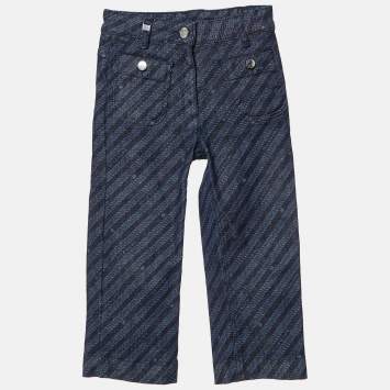 Pre Owned Givenchy Blue Logo Pattern Denim Jeans 6 Yrs