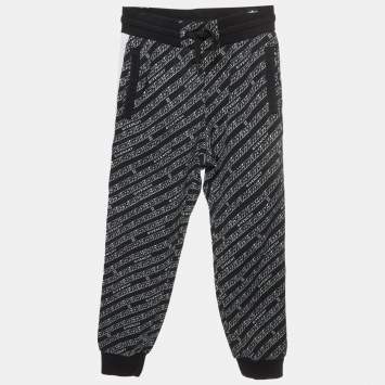 Pre Owned Givenchy Kids Black Logo Print Jersey Sweatpants 8 Yrs 