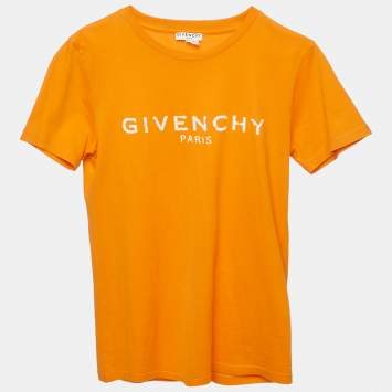 مملوكة مسبقًا Givenchy Kids Orange Logo Print Jersey T-Shirt 7+Yrs