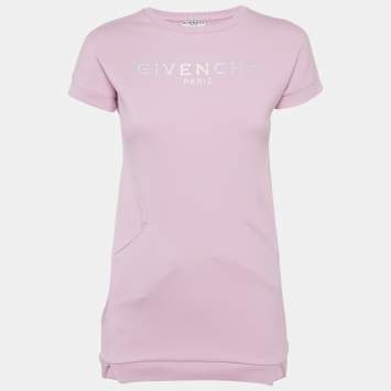 Pre Owned Givenchy Kids Purple Logo Print Cotton Dress 10Yrs